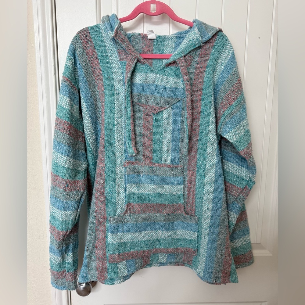 Multicolor Mexican Baja Hoodie Pullover Sweater Unisex